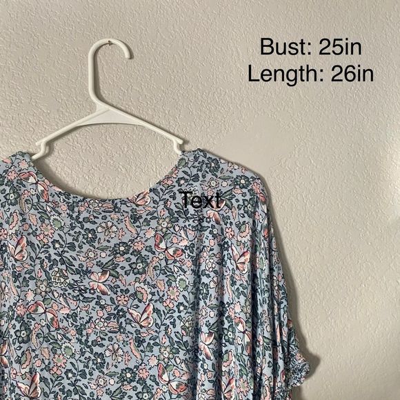 Loft XL floral blue, green peach and white short sleeves and Flowy used like new - Picture 5 of 7